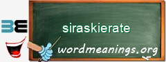 WordMeaning blackboard for siraskierate